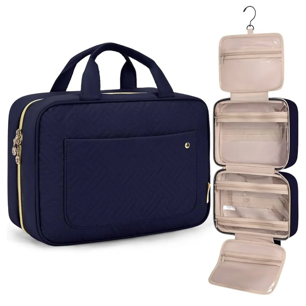 Toiletry/Travel Bag with Hanging Hook, Water-resistant Makeup Cosmetic Bag